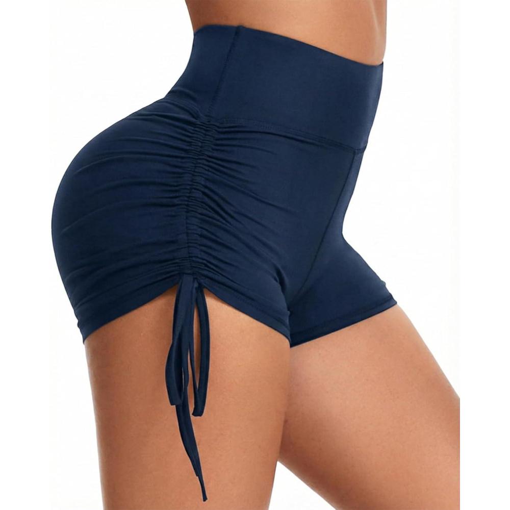 image:imageHi Clasmix Womens High Waist Biker Shorts 5 with Tummy Control Workout Yoga Cycling amp Dance Athletic ShortsNavy