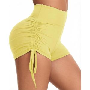 Hi Clasmix Women’s High Waist Biker Shorts 5″ with Tummy Control – Workout, Yoga, Cycling & Dance Athletic Shorts(Lemon Yellow)