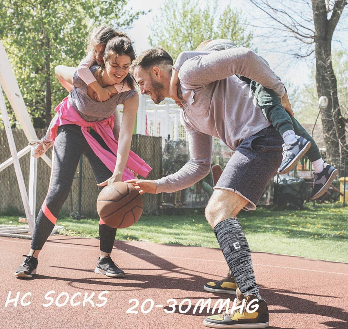 image:imageGraduated Compression Socks for WomenampMen 2030mmhg Knee High Socks Travel Hiking Running Stocking066 Pairs Multi Stripe 03