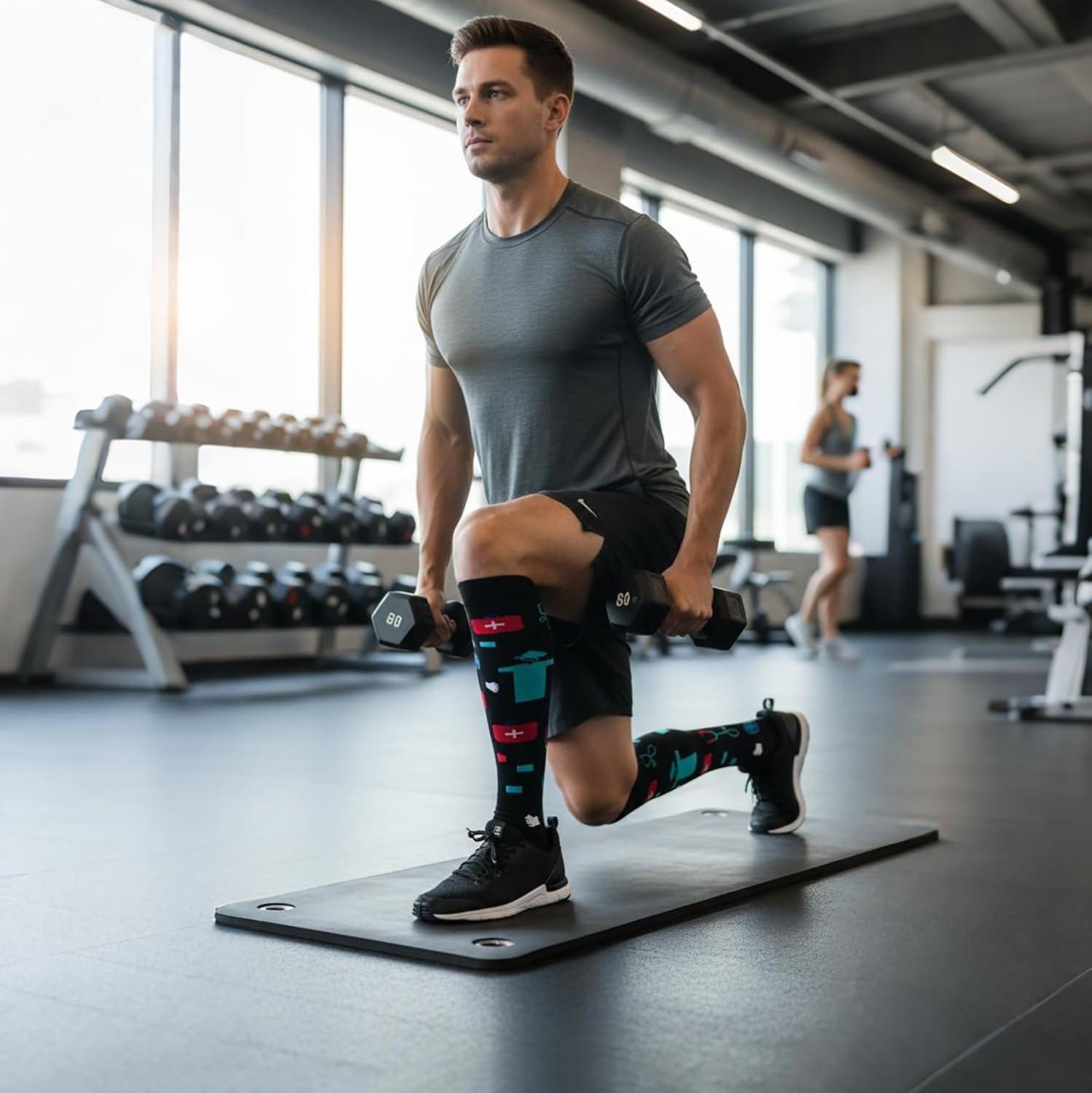 image:imageGraduated Compression Socks for WomenampMen 2030mmhg Knee High Socks Travel Hiking Running Stocking096 Pairs Medical Series