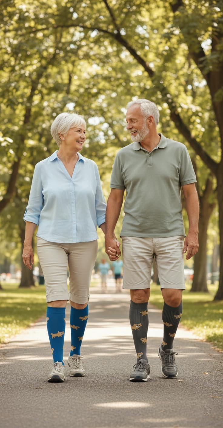 image:imageGraduated Compression Socks for WomenampMen 2030mmhg Knee High Socks Travel Hiking Running Stocking126 Pairs Animal Series02