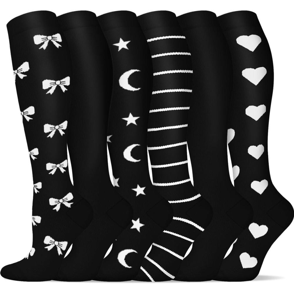 image:imageGraduated Compression Socks for WomenampMen 2030mmhg Knee High Socks Travel Hiking Running StockingMulti2