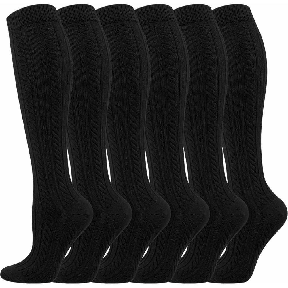 image:imageGraduated Compression Socks for WomenampMen 2030mmhg Knee High Socks Travel Hiking Running StockingMulti3