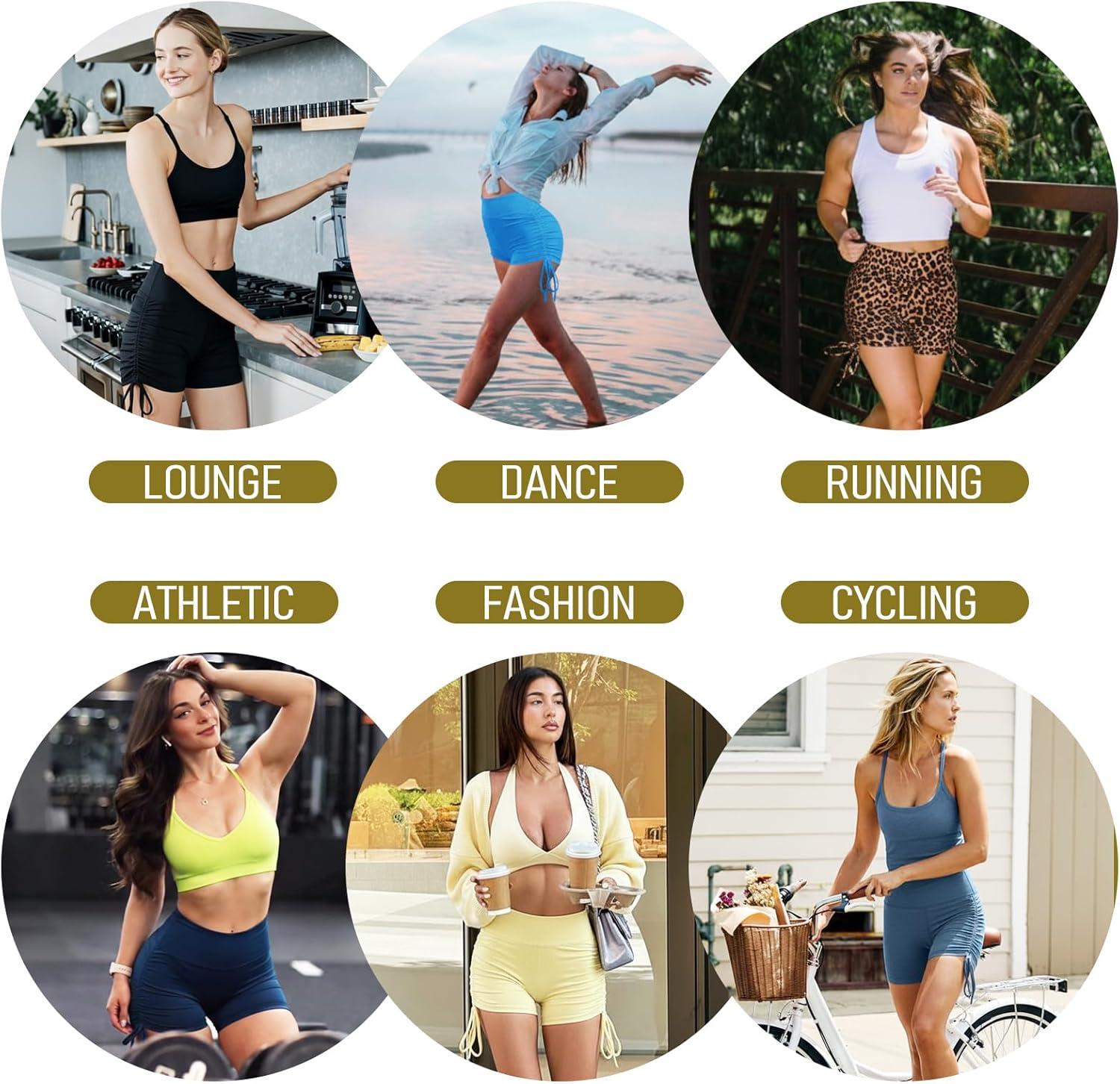 image:imageHi Clasmix 5 Womens High Waist Biker Shorts Running Gym Yoga Cycling Dance Workout Athletic ShortsSakura Pink