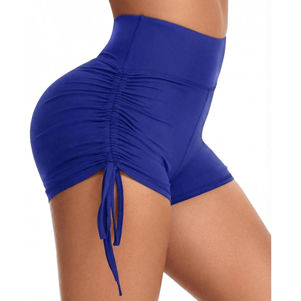 image:imageHi Clasmix 5 Womens High Waist Biker Shorts Running Gym Yoga Cycling Dance Workout Athletic ShortsSapphire Blue
