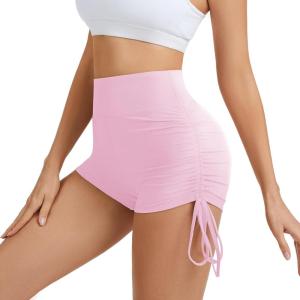 Hi Clasmix 5″ Women’s High Waist Biker Shorts – Running, Gym, Yoga, Cycling, Dance, Workout Athletic Shorts(Sakura Pink)