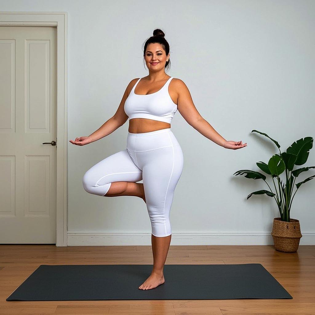 image:imageHi Clasmix 2 Pack Plus Size Leggings for WomenHigh Waisted Tummy Control 1X4X Soft Casual Yoga Pants for Curvy Women32 Pack Blackwhite