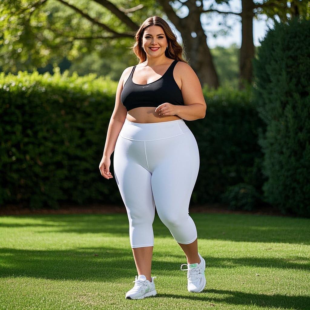 image:imageHi Clasmix 2 Pack Plus Size Leggings for WomenHigh Waisted Tummy Control 1X4X Soft Casual Yoga Pants for Curvy Women32 Pack Blackwhite