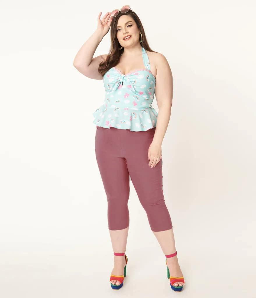 image:imageHi Clasmix 2 Pack Plus Size Leggings for WomenHigh Waisted Tummy Control 1X4X Soft Casual Yoga Pants for Curvy Women52 Pack Blackpink