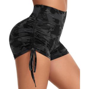Hi Clasmix 5″ Women’s High Waist Biker Shorts – Running, Gym, Yoga, Cycling, Dance, Workout Athletic Shorts(Black Tie-dye)